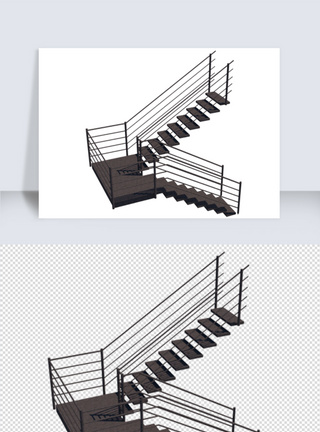 楼梯五金建模SU模型SU矢量图装修矢量图图片