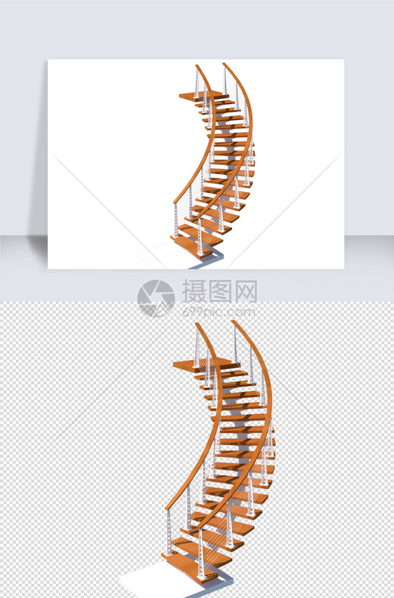 楼梯五金建模SU模型SU矢量图装修矢量图图片