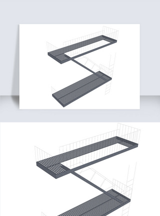 楼梯五金建模SU模型SU矢量图装修矢量图图片