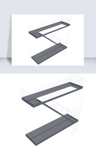 楼梯五金建模SU模型SU矢量图装修矢量图图片