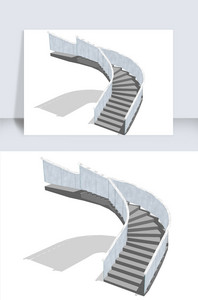 楼梯五金建模SU模型SU矢量图装修矢量图图片