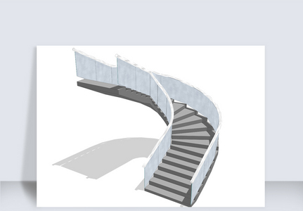 楼梯五金建模SU模型SU矢量图装修矢量图高清图片