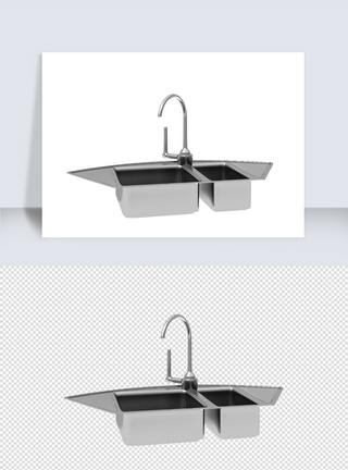 厨房洗菜盆水龙头单体模型设计图片