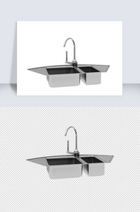 厨房洗菜盆水龙头单体模型设计图片