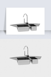 厨房洗菜盆水龙头单体模型设计图片