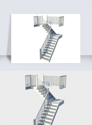 楼梯装饰SU楼梯su模型建模与渲染图SU模型模板