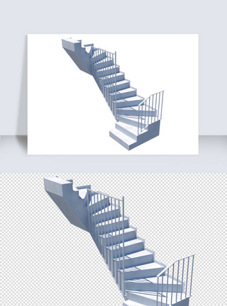 SU楼梯su模型建模与渲染图SU模型图片
