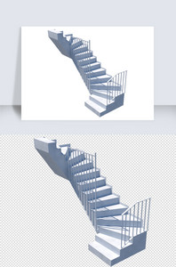 SU楼梯su模型建模与渲染图SU模型图片