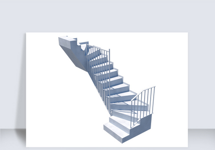 SU楼梯su模型建模与渲染图SU模型高清图片