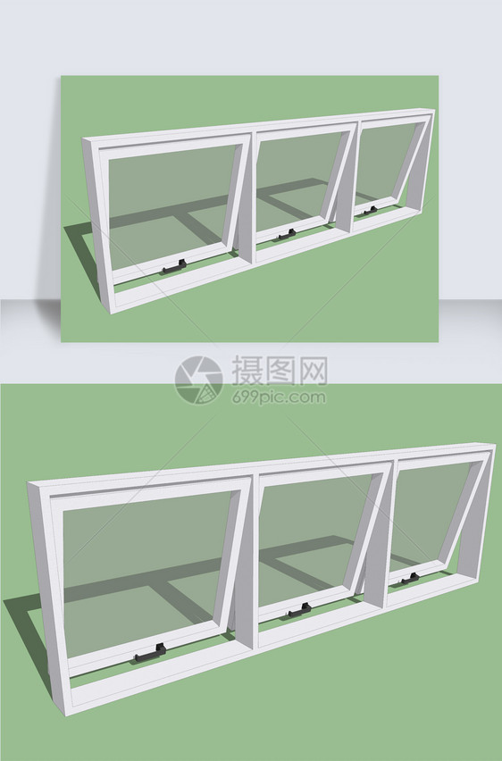 SU窗户su模型建模与渲染图SU模型图片