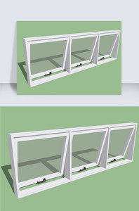 SU窗户su模型建模与渲染图SU模型图片