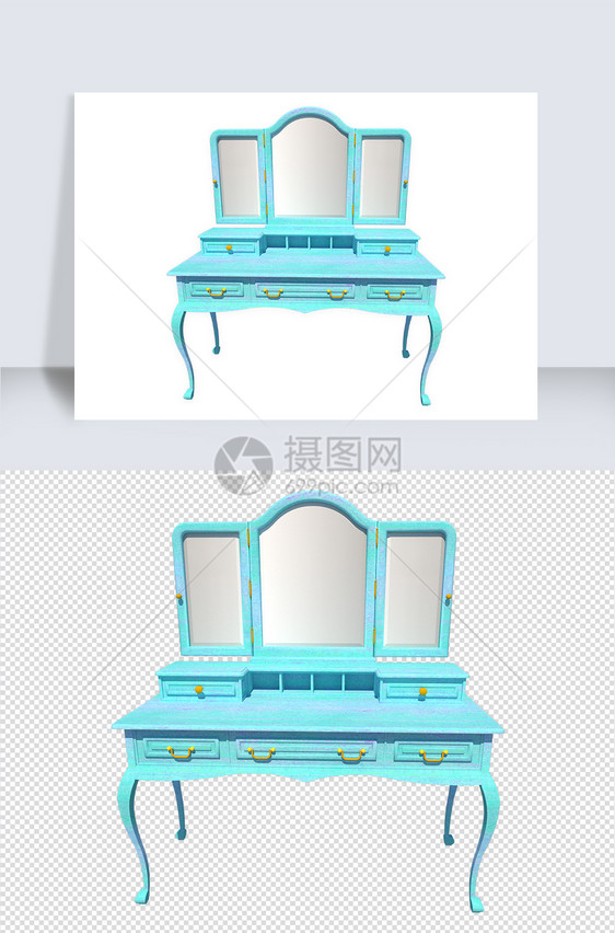 梳妆台化妆台su模型素材图片