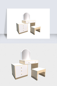 梳妆台化妆台su模型素材图片