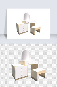 梳妆台化妆台su模型素材图片