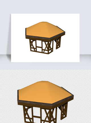 古建筑亭子su模型图片