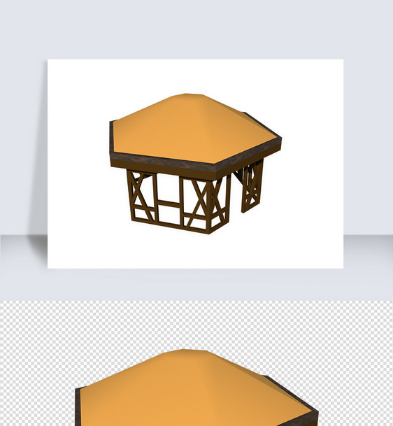 古建筑亭子su模型图片