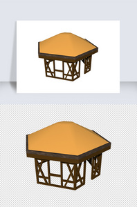 古建筑亭子su模型图片