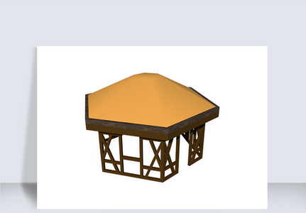 古建筑亭子su模型图片