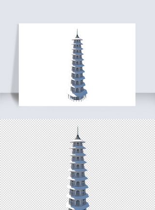 古建筑宝塔su模型图片