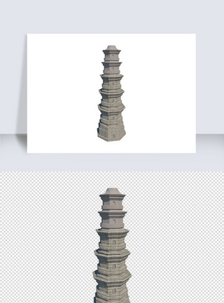古建筑宝塔su模型图片