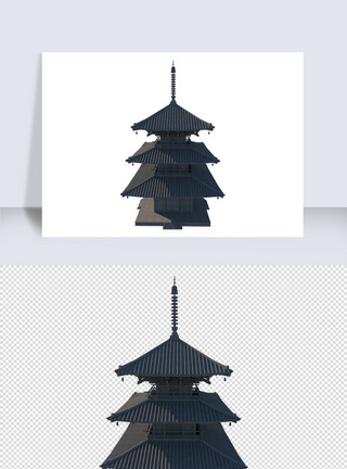 古建筑宝塔su模型图片