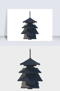 古建筑宝塔su模型图片