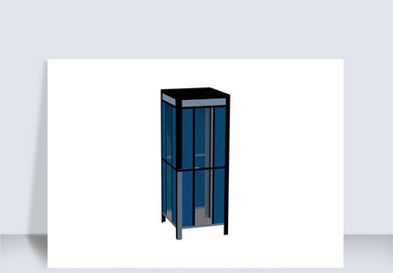 电话亭su模型素材图片