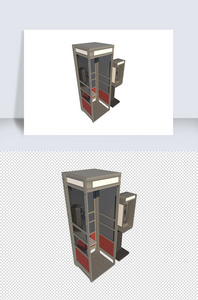 电话亭su模型素材图片