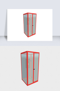 电话亭su模型素材图片