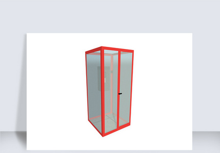 电话亭su模型素材图片