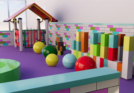 儿童乐园SU模型原创素材效果图高清图片