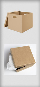 包装类正方形盒子场景样机psd图片