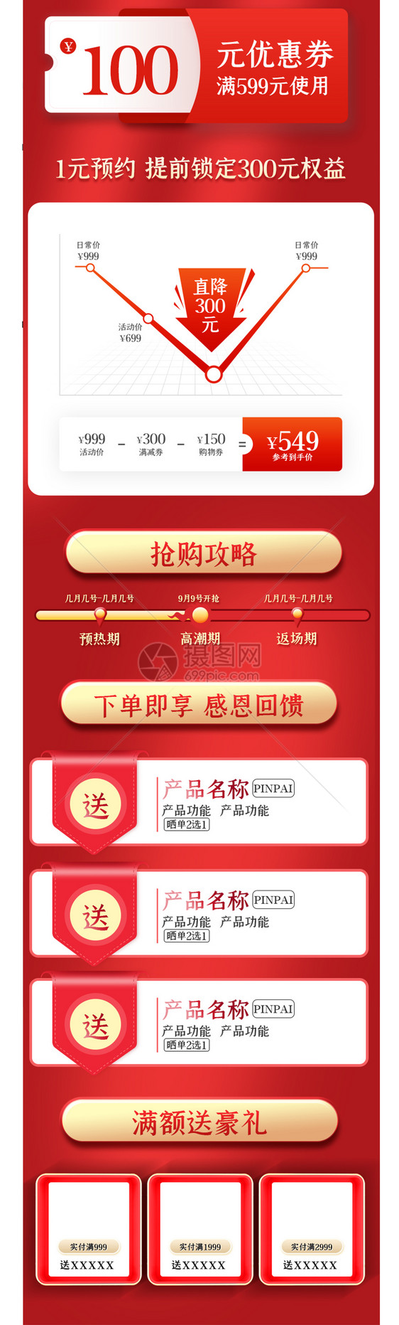 红色喜庆关联销售活动促销网页行业图片