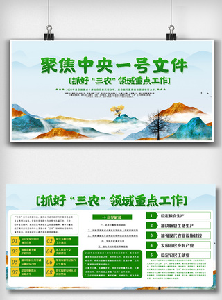 创意中国抓好三农领域重点工作内容展板图片