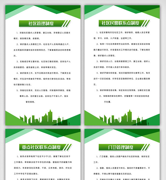 社区管理工作内容宣传挂画设计模板素材图片