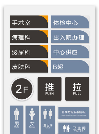 医院门牌医院医疗原创vi导视牌模板设计模板