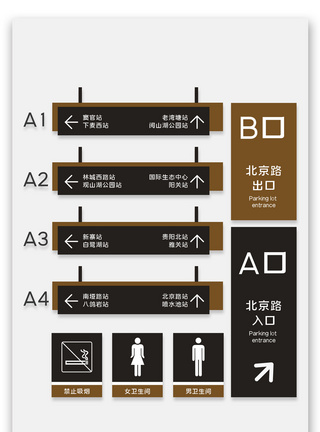 公交地铁站导视牌导视系统模板