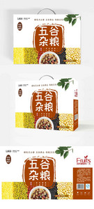 清新五谷杂粮礼盒包装设计图片