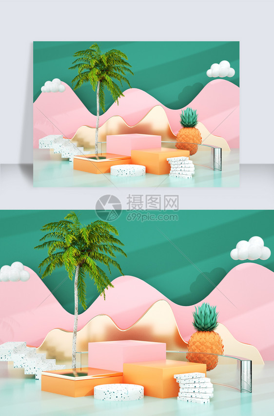 原创C4D电商海报banner背景图片