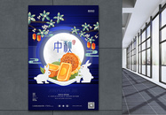 剪纸风中秋节宣传海报图片
