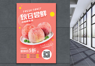 秋日尝鲜水果促销海报图片