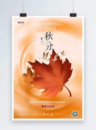 简约大气中国传统二十四节气秋分海报图片
