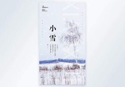 唯美意境小雪节气摄图海报图片