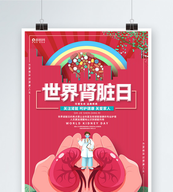 世界肾脏日公益宣传海报图片