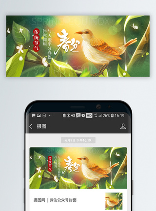 二十四节气春分微信公众号封面配图图片
