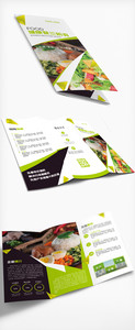 绿色食品减肥餐健康餐饮行业宣传三折页设计图片