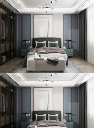 现代家居卧室效果图设计图片