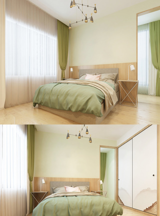 北欧卧室空间效果图设计图片
