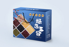 简约时尚五谷杂粮包装礼盒图片