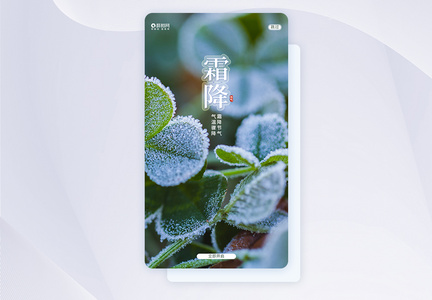 绿色清新霜降UI设计APP闪屏页设计图片